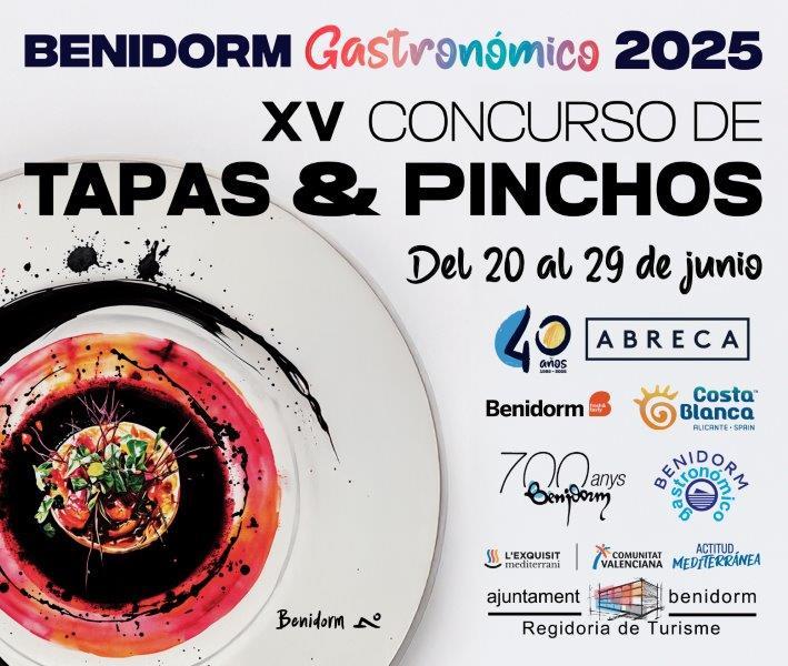 Cartel XV Concurso de Tapas y Pinchos de Benidorm 2025